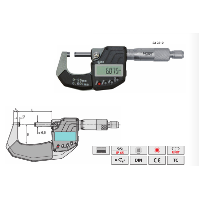 Микрометры Vogel цифровые IP 65 с USB выводом данных